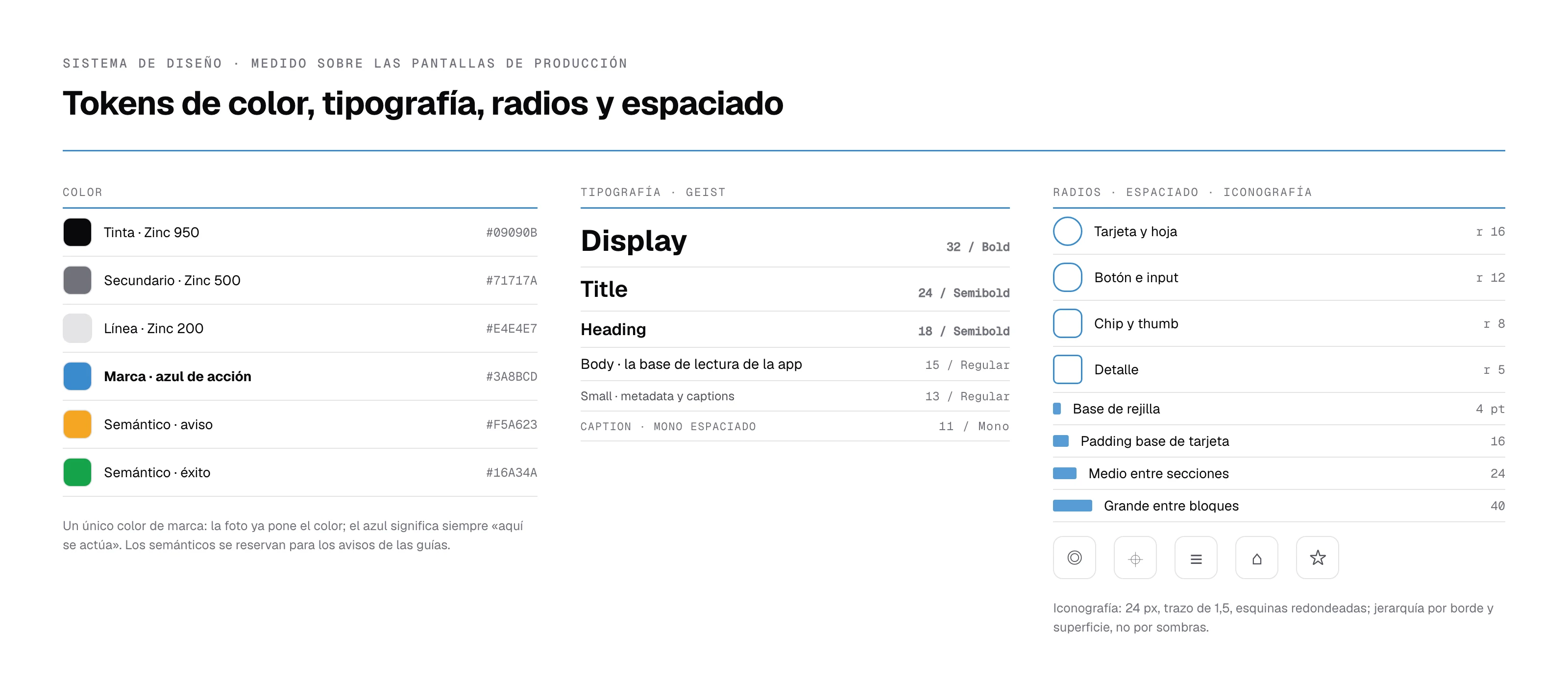 Tokens del sistema de diseño